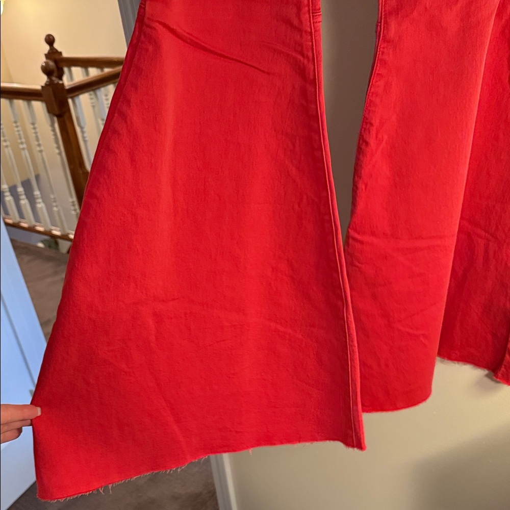 Free People Red Super Flared Pants Size 28 - Picture 2 of 10